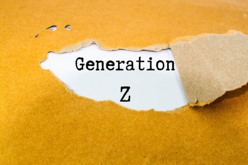 Generation Z through ripped paper