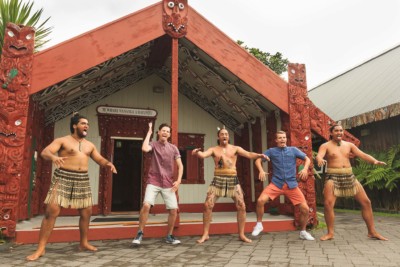 Te Puia, Rotorua. Maori greeting