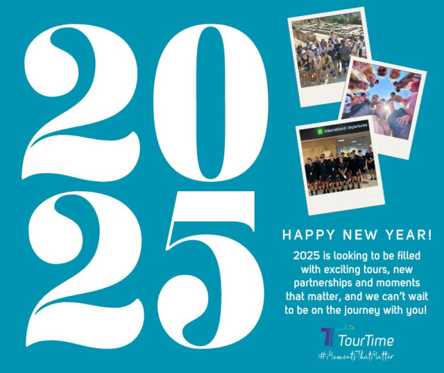 Happy New Year from Tour Time! 
We hope 2025 is a happy and healthy year for you filled with exciting travel experiences and moments that matter! We look forward to working, partnering and/or touring with you!
 #2025Ready #2025travel #2025travels #studenttravel #youthtravel #studenttours #grouptours #grouptravelspecialist #financiallybonded #grouptravel #momentsthatmatter